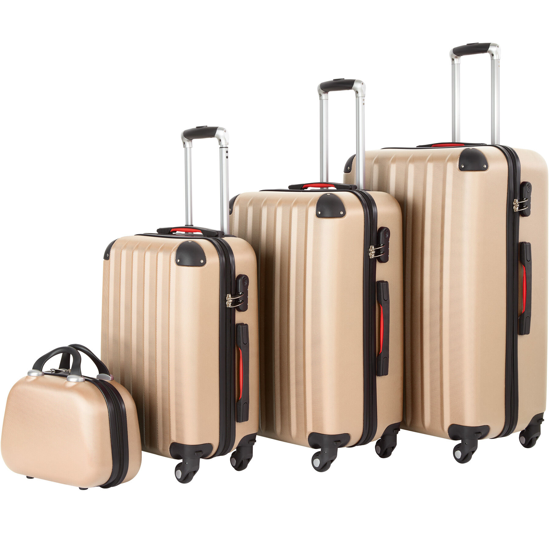 tectake Bagageset Pucci 4 delar - champagne