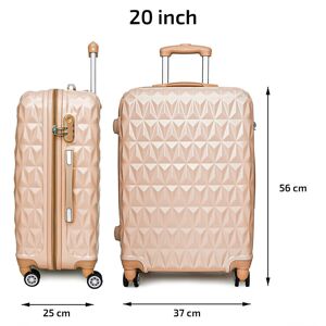 CMY (20'' Suitcase Cabin Carry On Hand Luggage 4 Wheels Hard Shell Travel ABS Case S