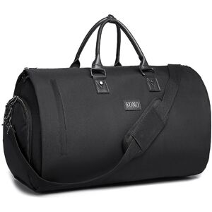 (Black) Kono Convertible Garment Bag Multifunctional Travel Duffel Storage Bag