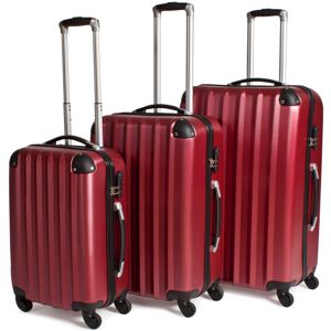 tectake Suitcase set 3-piece lightweight - hard shell suitcase, luggage set, 4 w