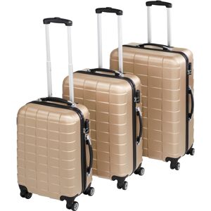 tectake Suitcase set 3-piece hard shell - hard shell suitcase, luggage set, 4 wh