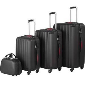 tectake Suitcase Set 4-piece Pucci - Suitcase Set, Suitcases, Trolley Set - blac