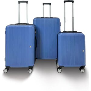 Qubed Parallel 3 Piece Suitcase Set - Stone Blue