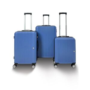 Qubed Parallel 3 Piece Suitcase Set - Stone Blue