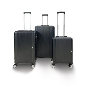 Qubed Parallel 3 Piece Suitcase Set - Black