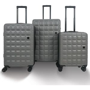 Qubed Squared 3 Piece Suitcase Set - Charcoal