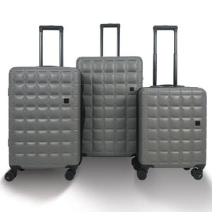 Qubed Squared 3 Piece Suitcase Set - Charcoal