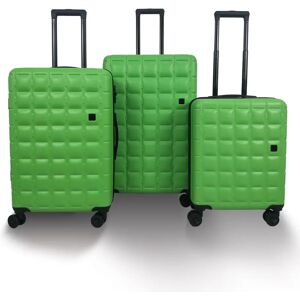 Qubed Squared 3 Piece Suitcase Set - Green