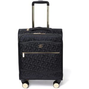 Dune London Oriel 55cm 4-Wheel Cabin Suitcase - Black Monogram