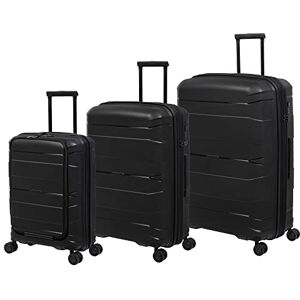 it luggage Momentous 3 Piece Hardside 8 Wheel Expandable Spinner Set, Black, 3 PC Set, Momentous 3 Piece Hardside 8 Wheel Expandable Spinner Set