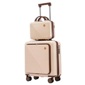 AJIEKJDSW Business Travel Luggage Two-Piece Suitcase Set, Coded Boarding Case, 18in Trolley Case, Lightweight Suitcase Light Suitcase
