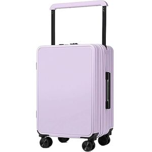 Nespiq Business Travel Luggage USB Interface Suitcases Trolley Luggage Universal Wheels TSA Customs Combination Lock Light Suitcase (Color : Purple, Size : 20 in)