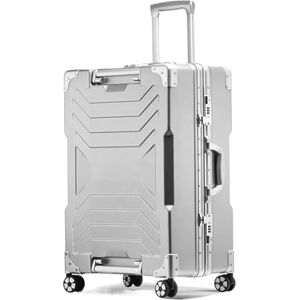 NESPIQ Business Travel Luggage Lightness Aluminum Cabin Luggage Suitcase Mute Universal Wheel Boarding Case Luggage Light Suitcase (Color : A, Size : 24 inch)