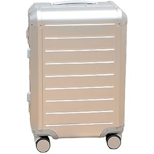 Sucada Business Trolley Case, Suitcase, Built-in TSA Lock, 26-inch Luggage Aluminum Frame, with 360-degree Silent Rollers (Silver)