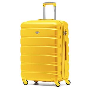 Flight Knight Lightweight 4 Wheel ABS Hard Case Medium Suitcase Approved for Over 100 Airlines Including easyJet, British Airways, Ryanair, Jet2, Emirates & Many More - Check-in Medium Size 25