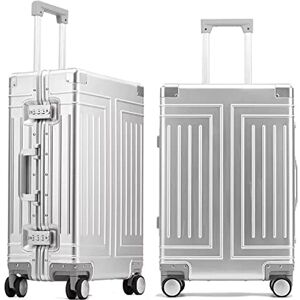 XPKLTXZW Luggage Aluminum-Magnesium Alloy Luggage Men and Women Boarding Business Case Aluminum Frame Trolley Suitcase