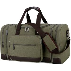 Habrur Duffel Bag Canvas Overnight Weekender Bag,Carry On Bag for Men, Gym Bag for Mountain Camping Overnight Bag Travel (Color : A, Size : 53 * 23 * 35cm)