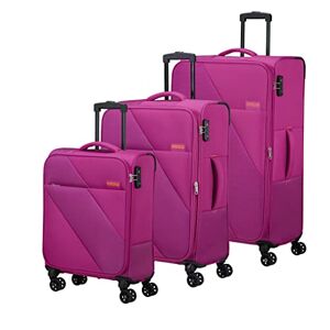 American Tourister Sun Break Suitcase Set 3 Pieces Standard Size, Luggage Suitcase Set, Fushcia