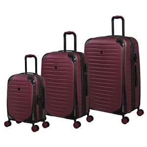 it luggage Lineal 3 Piece Hardside 8 Wheel Expandable Spinner Set, Red, 3 PC Set, Lineal 3 Piece Hardside 8 Wheel Expandable Spinner Set