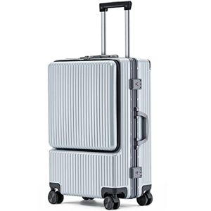 YEWMTRE Luggage Front Open Business Boarding Suitcase Charging Trolley Case Rolling Luggage Sipnner Wheels Men Cabin Carry-on Box