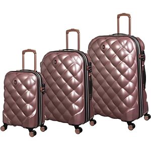 it luggage St Tropez Trois 3 Piece Hardside 8 Wheel Expandable Spinner Set, Metallic Rose Gold, 3 PC Set, St Tropez Trois 3 Piece Hardside 8 Wheel Expandable Spinner Set