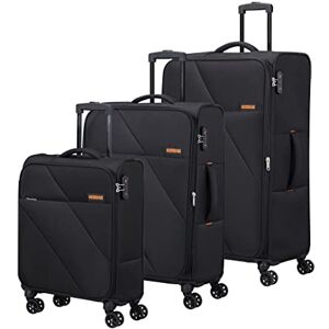 American Tourister Sun Break Suitcase Set 3 Pieces Standard Size, Luggage Suitcase Set, Black