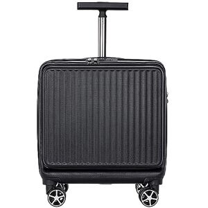 Iryze Suitcase Lightweight 16 in Suitcases Business Travel Boarding Carry On Luggage Scratch Resistant Hard Suitcases Trolley Case (Color : Siyah, Size : 16in)