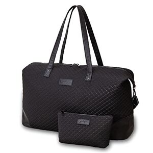Jadyn Luna Women's Weekender Bag and Travel Duffel, Large 37 Liter Capacity, Diamond Black, Softside Duffle Bag with Vegan Leather Accents