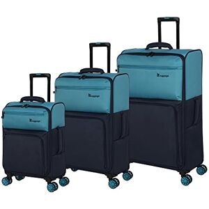 it luggage Duo-Tone 3 Piece Softside 8 Wheel Spinner Set, Capri Breeze/Dress Blues, 3 PC Set, Duo-Tone 3 Piece Softside 8 Wheel Spinner Set