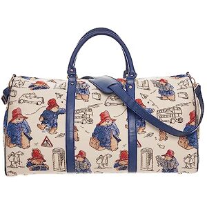 Signare Classic Paddington Bear Woven Tapestry Travel Duffle Overnight Weekend Bag - Premium Buld One Size Large Spacious Carry On Hand Luggage Sports Gym Accessory 57cm (W) x 30cm (D) x 29cm (D)