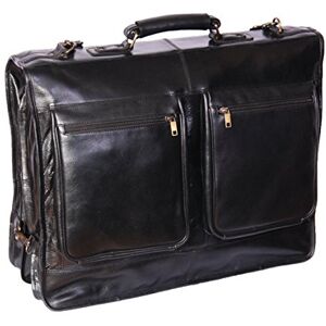 House Of Luggage Luxury Real Leather Suit Carrier Business Travel Weekend Garment Dress Suiter Bag Hlg829 Black