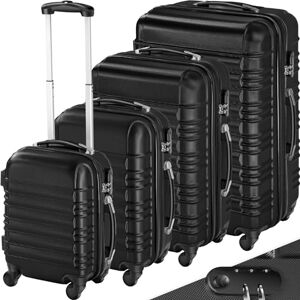 TecTake&#174; Hard Shell Suitcase Set, Lightweight Suitcases with TSA Lock Including Extra Large Suitcase, Large, Medium and Small, 360 Degree Wheels, Ergonomic Telescopic Handle - Black