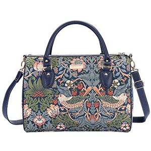 Signare Tapestry Travel Luggage Bag/inspired By William Morris (Strawberry Thief Blue, Trav-Stbl)