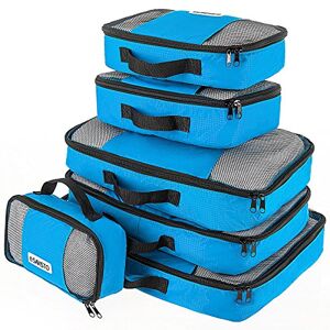 Savisto Packing Cubes 6 Piece Set, Durable & Lightweight Travel Essentials for Suitcases - Includes 1 XL, 2 L, 2 M, 1 S - Available in 8 Stylish Colours - Blue