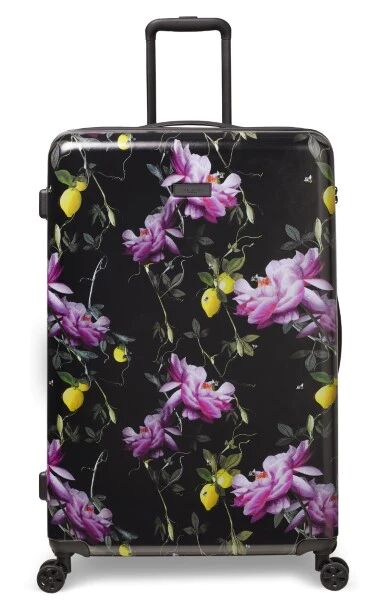 Ted Baker Citrus Bloom 79cm 4-Wheel Large Suitcase - Black/Multi