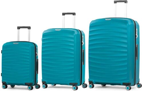 Rock Sunwave 3 Piece Expandable Hard Shell Suitcase Set Rock Finish: Blue Standard