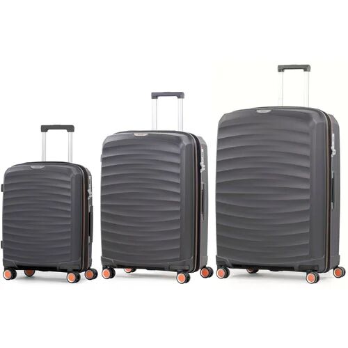 Rock Sunwave 3 Piece Expandable Hard Shell Suitcase Set Rock Finish: Charcoal Standard