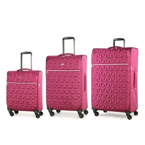 Rock Jewel 3 Piece Soft Sided Suitcase Travel Set Rock Finish: Pink Standard