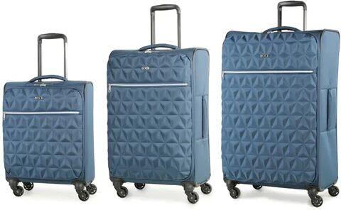 Rock Jewel 3 Piece Soft Sided Suitcase Travel Set Rock Finish: Blue