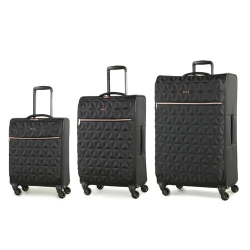 Rock Jewel 3 Piece Soft Sided Suitcase Travel Set Rock Finish: Black Standard