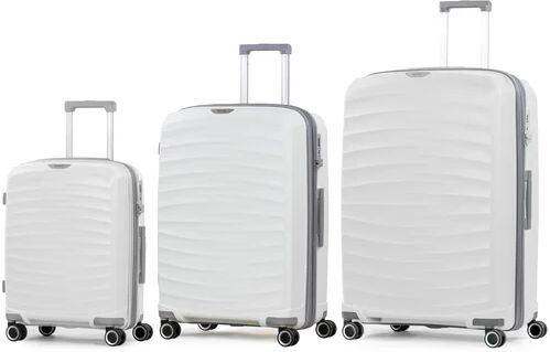 Rock Sunwave 3 Piece Expandable Hard Shell Suitcase Set Rock Finish: White Standard