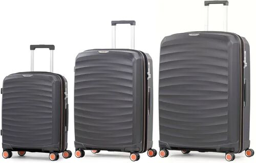 Rock Sunwave 3 Piece Expandable Hard Shell Suitcase Set Rock Finish: Charcoal