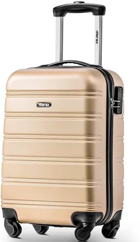 Direct Wicker Super Lightweight ABS Hard Shell Travel Spinner 4 Wheels Suitcase Direct Wicker Colour: Gold