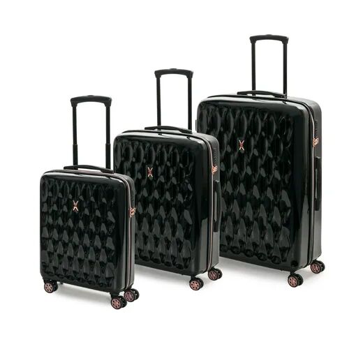 Rock Diamond 3 Piece Hard Shell Luggage Set Rock Finish: Black