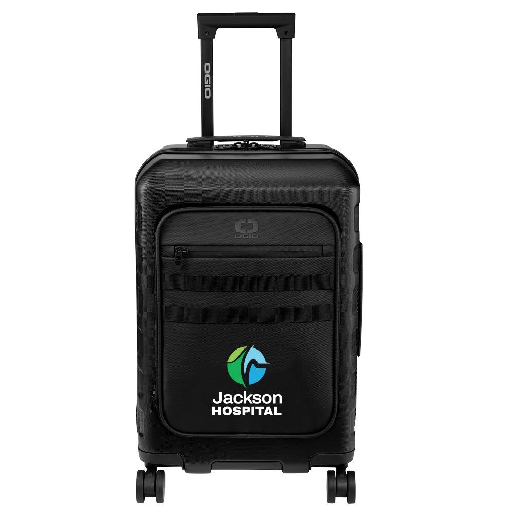Positive Promotions OGIO® Utilitarian Hard Shell Carry-On Spinner Rolling Luggage - Embroidered Personalization Available