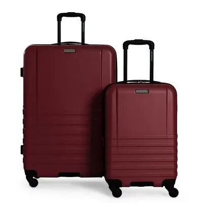 Ben Sherman Hereford 2-Piece Hardside Spinner Luggage Set, Dark Red, 2 Pc Set