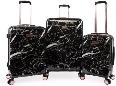 Juicy Couture Vivian 3-Piece Hardside Spinner Luggage Set, Black, 3 Pc Set