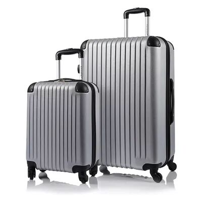 Champs Tourist Collection 2-Piece Hardside Spinner Luggage Set, Silver, 2 Pc Set