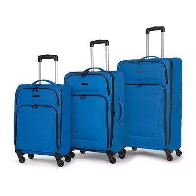 Swiss Mobility DEN Collection 3-Piece Softside Spinner Luggage Set, Blue, 3 Pc Set