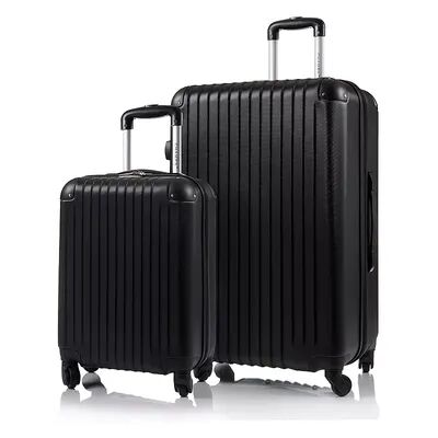 Champs Tourist Collection 2-Piece Hardside Spinner Luggage Set, Black, 2 Pc Set
